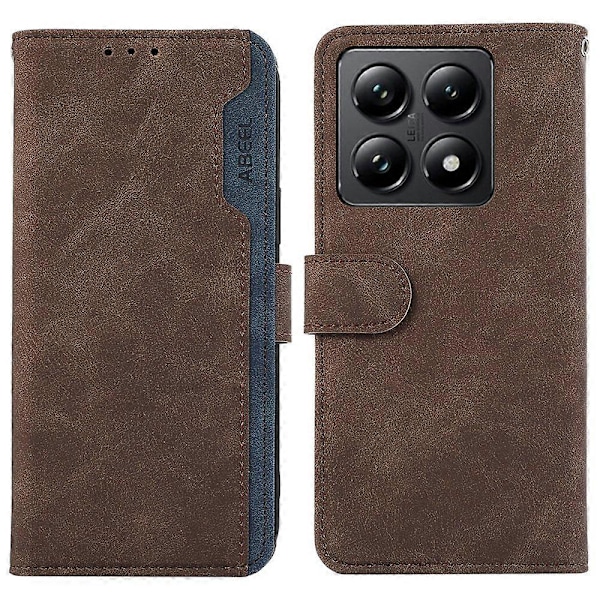 Fodral för Xiaomi 14T Pro Färgskarvning Läder Flip Telefonfodral RFID-blockering Multicolor Style B