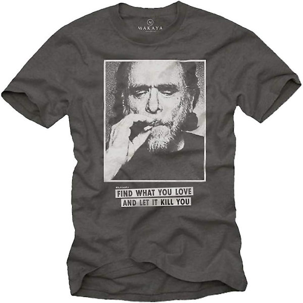 Makaya Charles Bukowski Runot T-paita Grey M