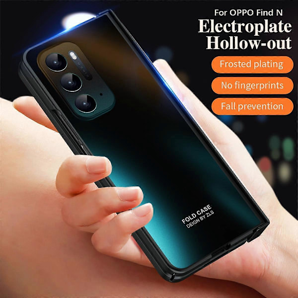 Hårdt PC Telefoncover til Oppo Find N Stødsikkert Beskyttende Telefonskal Cover med Skærmfilm Multicolor Style E