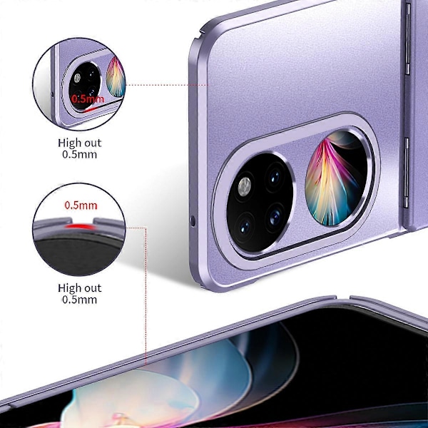 Hårt PC Vikbart Telefonfodral för Huawei P50 Pocket, Matt Elektroplätering Anti-fall Skydd Multicolor Style D