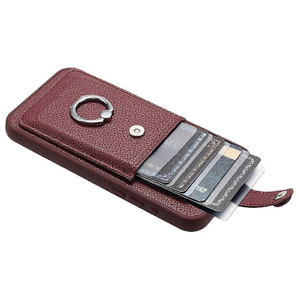 Samsung Galaxy S24+ -kotelo, korttipaikat, nahkainen takakansi ja rengastuki Multicolor Style B