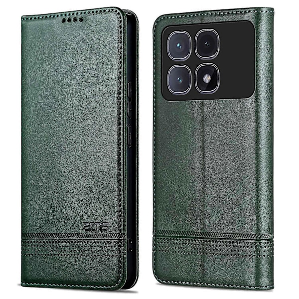 AZNS Xiaomi Redmi K70 Ultra -kotelo, lehmännahkajäljitelmä PU-nahkainen lompakkokotelo- Multicolor Green