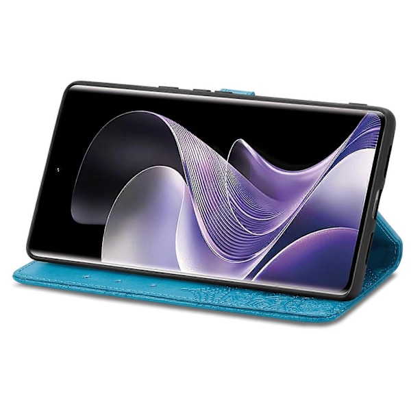 Til vivo V40 5G Etui Mandala Præget Design Læder Wallet Telefon Cover - Grå Multicolor Blue