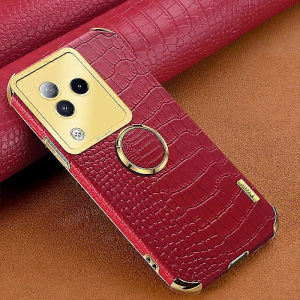 Skal med ringstativ för Xiaomi Civi 3 5G, krokodiltextur läder + TPU-telefonfodral Multicolor Style E