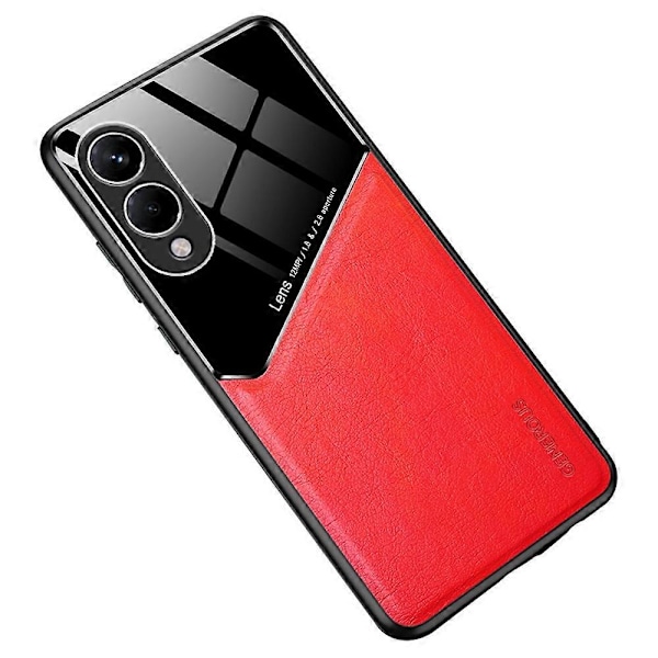 Til Samsung Galaxy S25 Edge Cover Læderbelagt PC+TPU Telefon Bagcover Multicolor Red