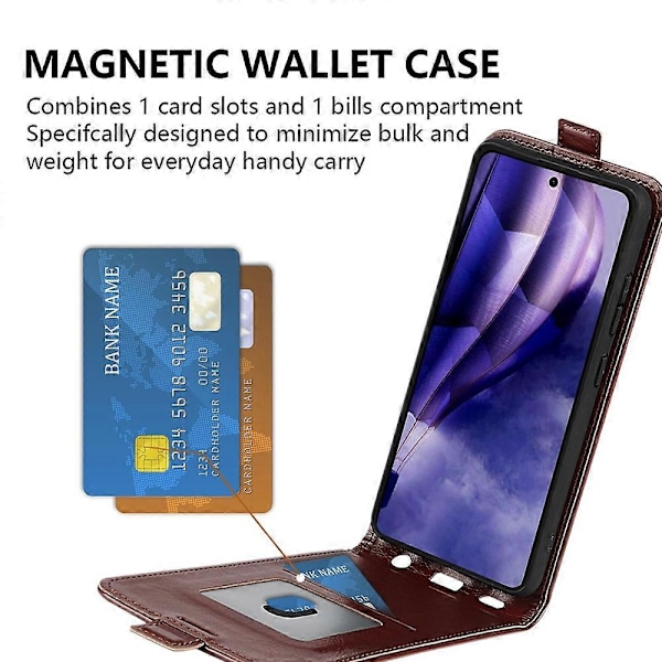 Til HMD Skyline Etui med Kortlommer Vertikal Flip Læder Telefon Cover Multicolor Style A