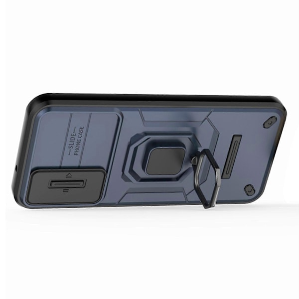 Baksida Skal för Samsung Galaxy A14 5G/A14 4G PC+TPU Telefonfodral Skjutbart Linsskydd Ställ Multicolor Style D