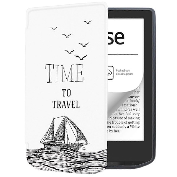 Læderetui til PocketBook Verse Pro E-læsercover med automatisk dvale/vækning- Multicolor Time to Travel