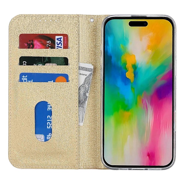 För iPhone 16 Pro Fodral PU Läder Silkeslen Textur Magnetisk Flip Telefonfodral Multicolor Style C