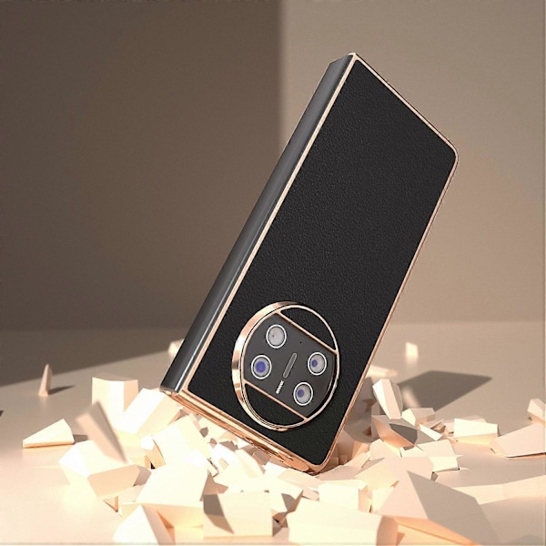 Ekte kuskinn+PC-deksel med elektroplettering for Huawei Mate X3 5G Multicolor Style A