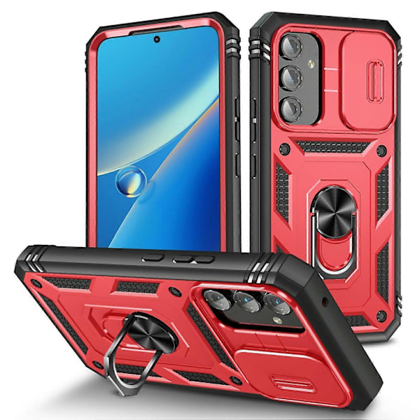 För Samsung Galaxy A54 5G PC TPU Skal Stödställ Stöttåligt Skydd med Kortfack, Linsskydd Multicolor Style E