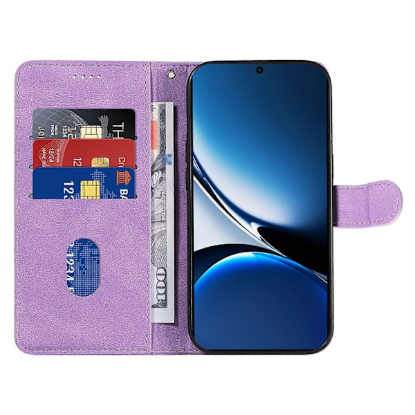 Plånboksfodral i läder med stativ och böjd linjedesign för Xiaomi Redmi Turbo 4 5G/Poco X7 Pro 5G Multicolor Light Purple