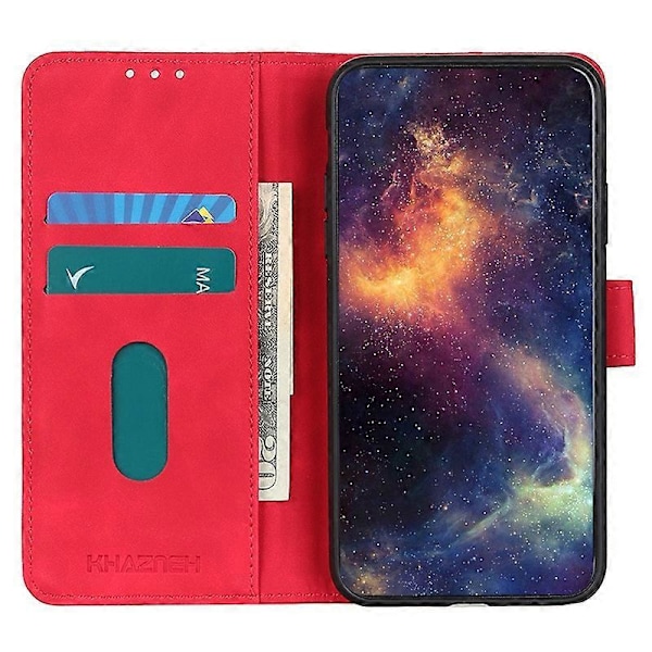 KHAZNEH För Oppo A58 5G/A78 5G PU Läder Ställ Fodral Plånbok Mobilskal Retro Textur Skal Multicolor Style B