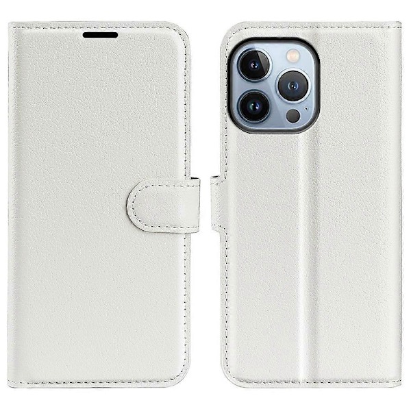 For iPhone 14 Pro Max 6.7 tommer PU Lærdeksel Full Beskyttelse Stativ Magnetisk Flip Lommebok Etui Multicolor Style B