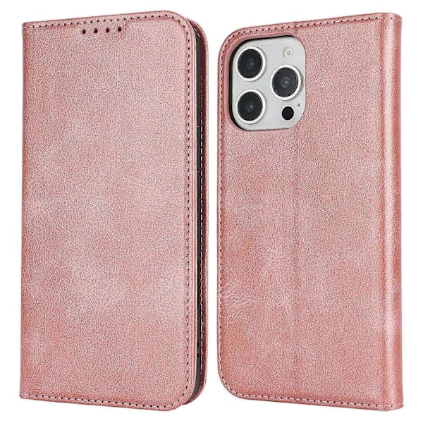 PU læder kalveskinds tekstur magnetisk lukning smartphone cover til iPhone 16 Pro Max Multicolor Style H
