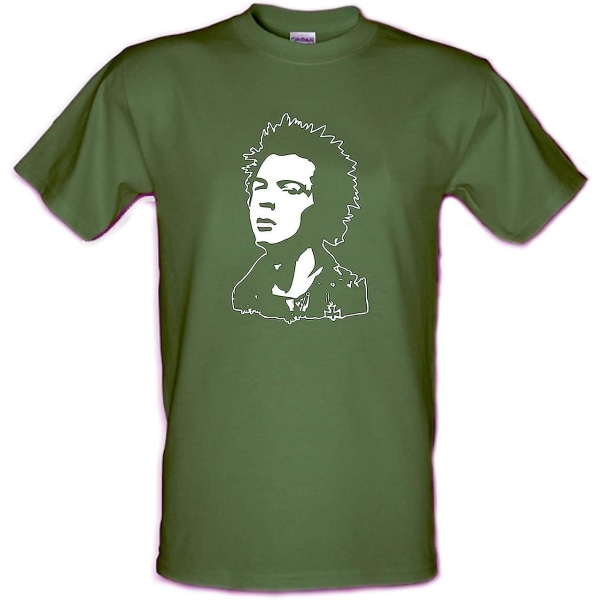 Sid Vicious Sex Pistols Punk Che Guevara T-shirt i tung bomull Military Green L