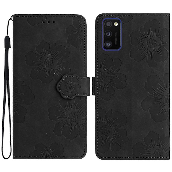 Cover til Samsung Galaxy A41 (Global Version) Blomster Præget Stand Telefonpung Læder Etui Multicolor Style D