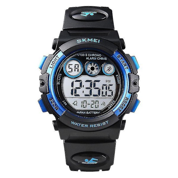 Skmei 1451 LED Digitalt Elektronisk Børneur Black Shell Blue Circle