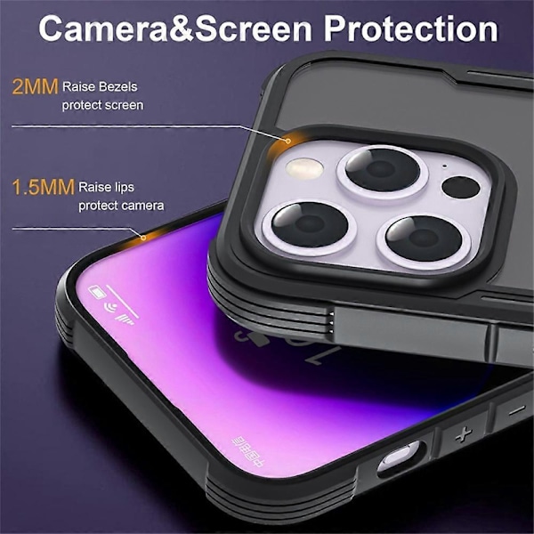 iPhone 16 Pro -kotelo PC+TPU Iskunkestävä Ihoa Miellyttävä Puhelimen Takakuori- Multicolor Green