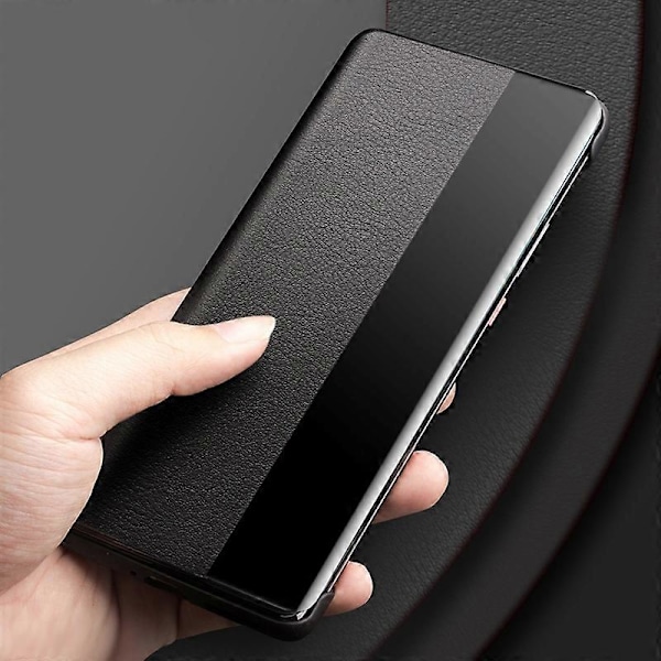 QIALINO til Honor Magic4 Pro 5G Ægte Ko Læder PC Telefon Cover Visningsvindue Folio Flip Case Multicolor Style A