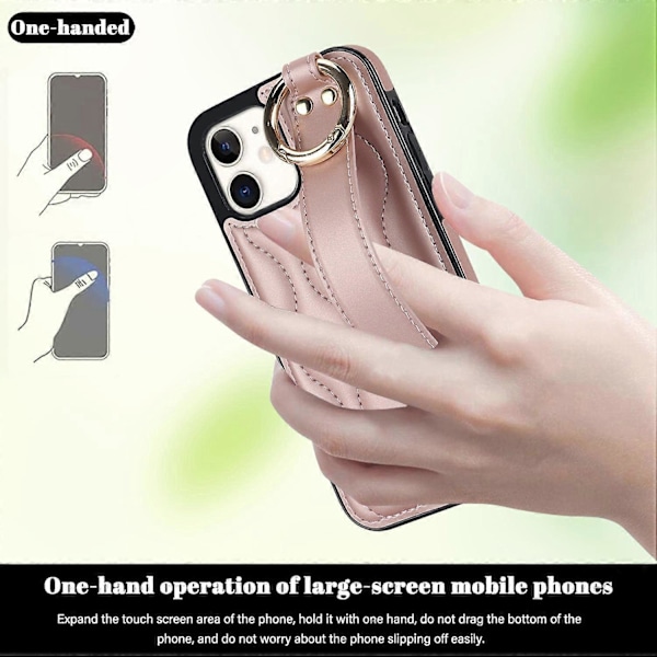 iPhone 12 mini -kotelo aaltokuviolla PU+TPU jalustalla Multicolor Rose Gold
