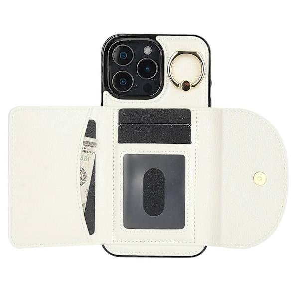 Til iPhone 16 Pro Etui RFID Blokerende Tegnebog Støtteben Læder+TPU Telefon Cover Multicolor Style F
