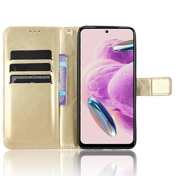 PU-nahkakotelo Xiaomi Redmi Note 12S 4G -puhelimelle, puhelinkotelo lompakkotelineellä