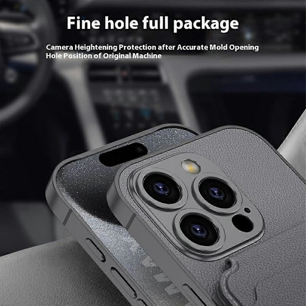 GKK iPhone 16 Pro -kotelo, yhteensopiva MagSafe PU+PC -puhelinkuoren kanssa, korttipidike ja jalusta Multicolor Style F