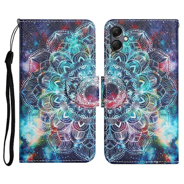 Samsung Galaxy A06 -kotelo, kuvioitu, suojaava nahkainen folio-puhelinkotelo - Voikukka Multicolor Galaxy Mandala
