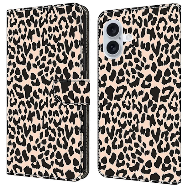 Skal för iPhone 16 Mönstertryckt Skyddande Fodral TPU+PU Läder Flip Telefonfodral Multicolor Style A