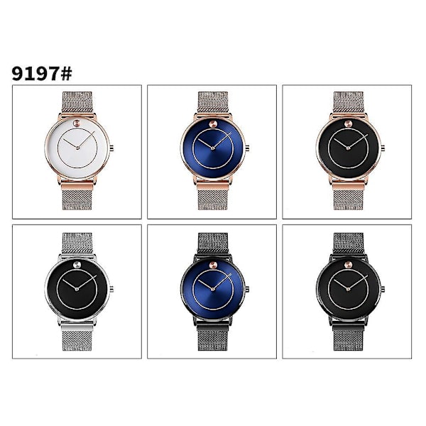Skmei 9197 Simpelt Quartz Ur Til Damer Black Shell Black Surface