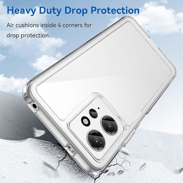 For Xiaomi Redmi Note 12 4G TPU+Akryl Telefondeksel Fallsikkert Deksel Multicolor Style F