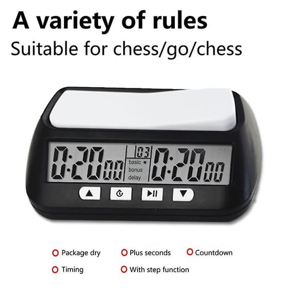 Yisheng Ys-902 Chess Timer Go Competition Chess Clock (svart engelsk version)