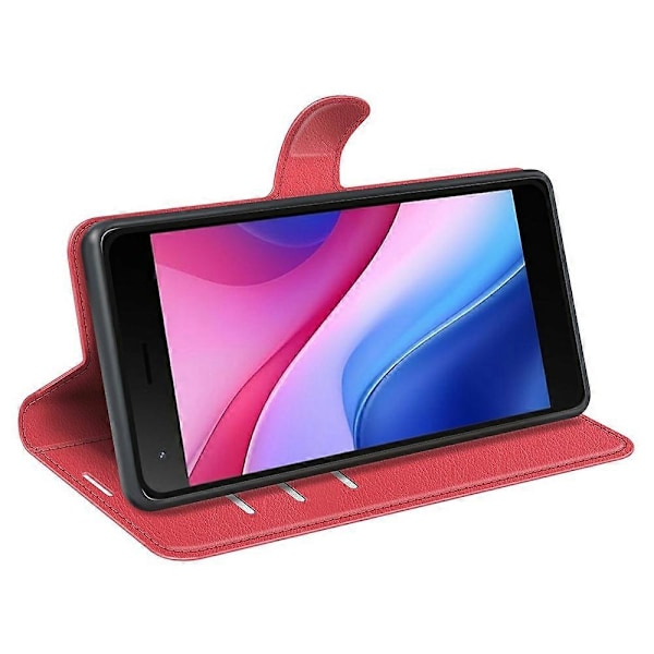 Til ZTE Blade A35 Lite Etui Litchi Tekstur Stødsikkert Læder Wallet Telefon Cover - Grøn Multicolor Red