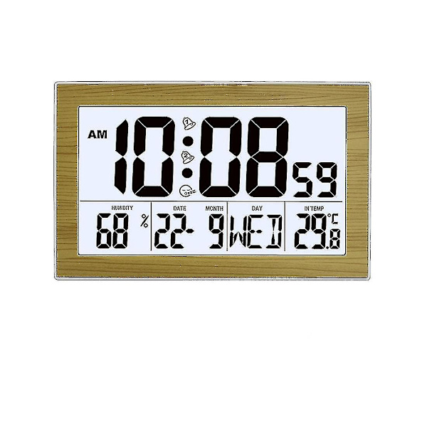Digital Väggklocka, nummer Tid Temperatur Kalender Alarm Bord Skrivbordsklocka Design Office Home Light