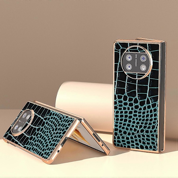 Til Huawei Mate X3 5G Krokodillemønster Telefoncover Ægte Koskindslæder + PC Elektropletteringscover Multicolor Style D