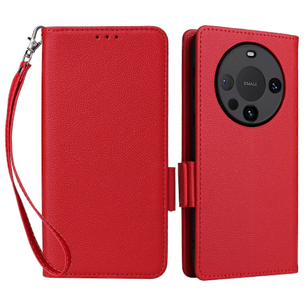 Til Huawei Mate 60 Cover Litchi Tekstur Wallet Stand Læder Telefon Cover med Rem Multicolor Style B