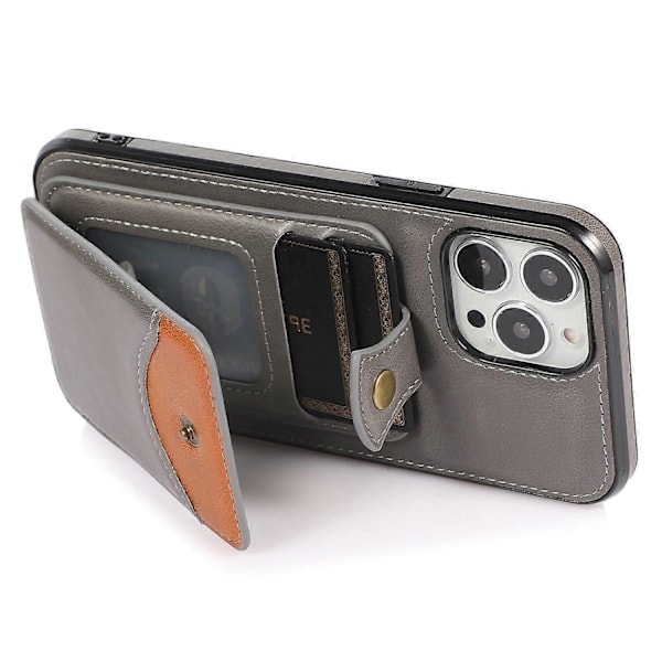 Vertikalt Flipfodral för iPhone 15 Pro Max, Ställ PU Läder+TPU Telefonskal Multicolor Style C