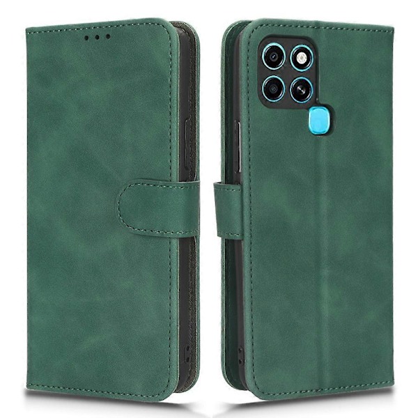 For Infinix Smart 6 Hud-Berøringsfølelse PU Lær Telefonveske Stativ Flip Lommebokdeksel Multicolor Style C