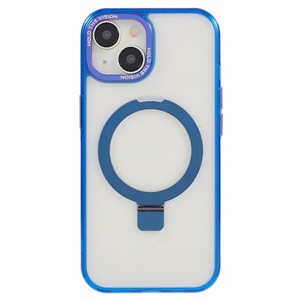 Läpinäkyvä TPU+PC suojakuori iPhone 15 Plus -puhelimelle, näkymätön jalusta ja magneettinen puhelinkuori Multicolor Style E