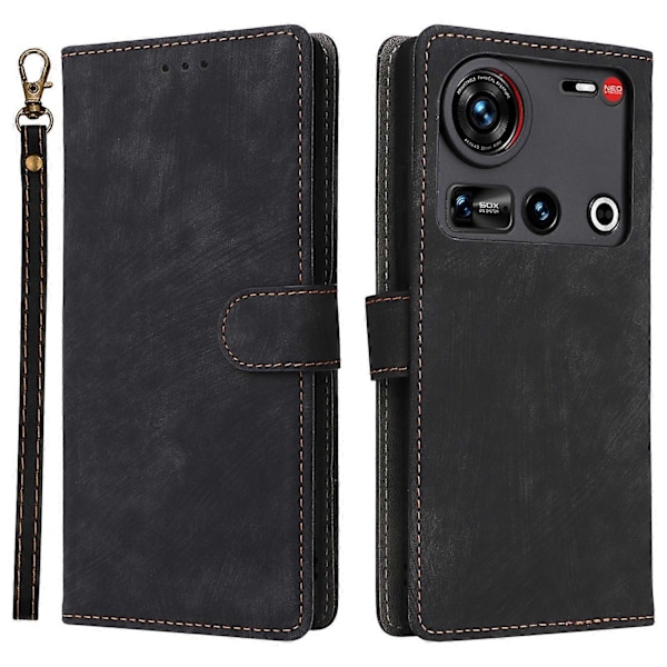 Plånboksfodral för ZTE nubia Z70 Ultra med RFID-skydd PU Läderfodral Ställ - Grön Multicolor Black