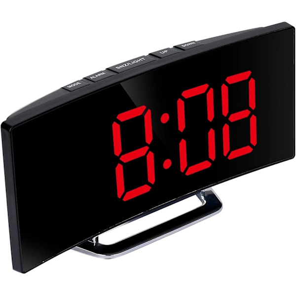 Opgraderet digitalt vækkeur, 4,3\" LED-display med temperatur, større lydstyrke, lysstyring, bærbar V