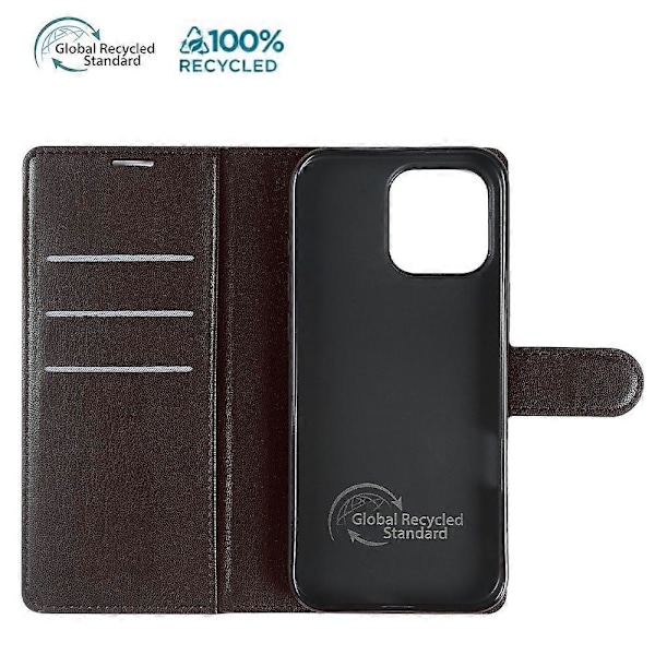 For iPhone 12 Pro Stand Case Biobaseret Miljøvenligt RPET RPVB Slankt Telefoncover med Tegnebog Multicolor Wine Red