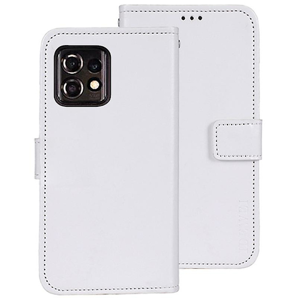 Idewei För Motorola Moto X40 5g Crazy Horse Texture Folio Flip Phone case Stativ Plånbok Pu Läder Stötsäkert cover White