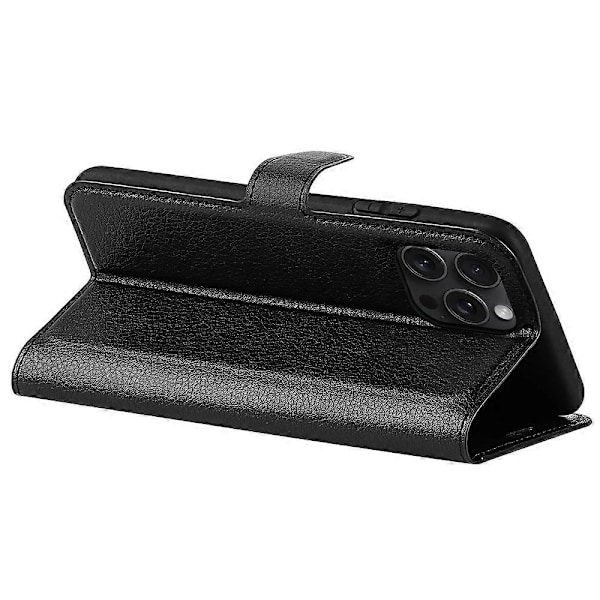 Lædercover til iPhone 16 Pro Max Wallet Case med Litchi-tekstur Multicolor Style C
