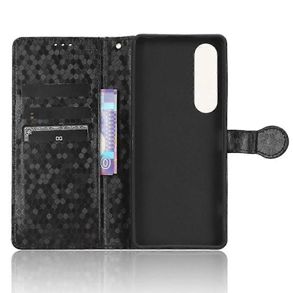 Læderetui til Sony Xperia 1 V, præget prikmønster tegnebog mobiltelefon stativ cover Multicolor Style A