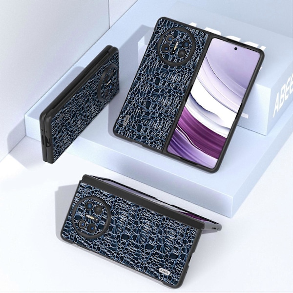 Til Huawei Mate X5 Etui Tekstur Ægte Koskindslæder+PC Telefoncover Multicolor Style C