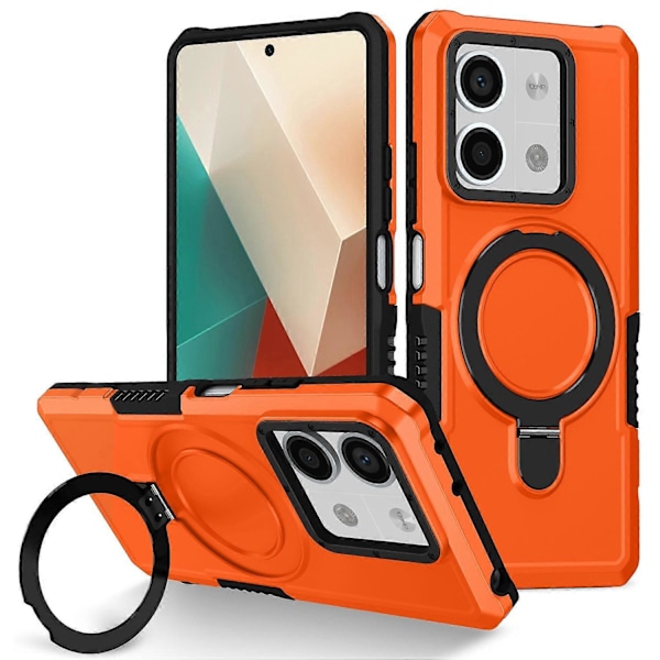 Skal med ringhållare och stativ i TPU+PC för Xiaomi Redmi Note 13 5G Multicolor Style C