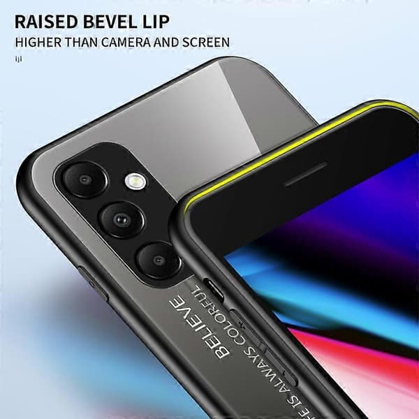 Til Samsung Galaxy A55 5G Etui Gradient Hærdet Glas+PC+TPU Telefoncover Multicolor Gradient Rose
