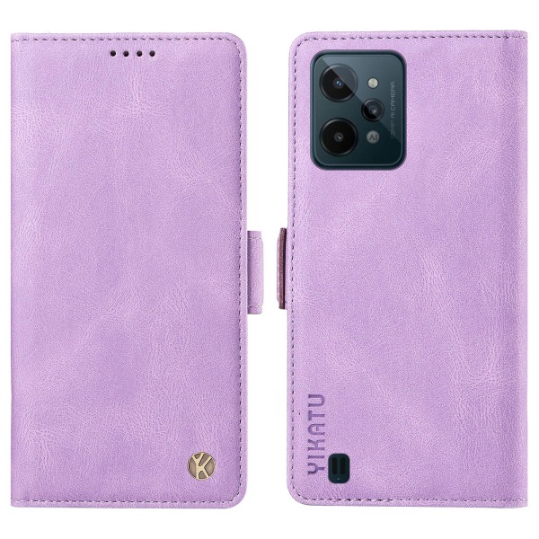 Pu Phone case för Realme C31 Wallet Skin-touch Flip Stand Cover Purple